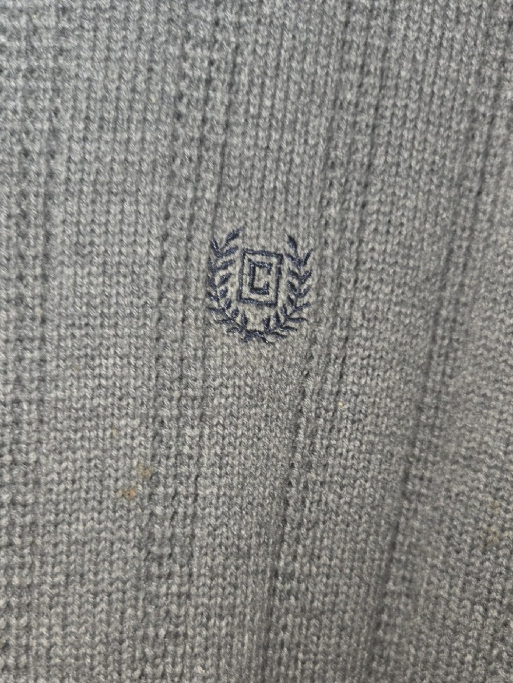 Chaps Gray Ribbed Crewneck Sweater - Picture 3 of 6